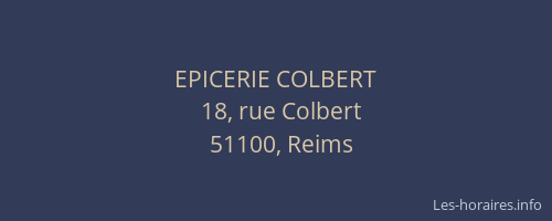EPICERIE COLBERT