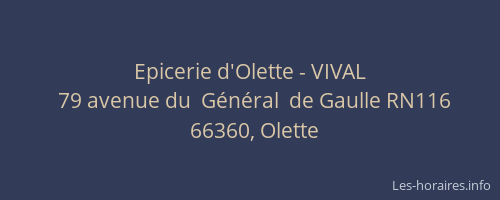 Epicerie d'Olette - VIVAL