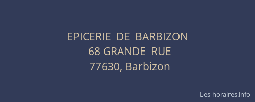 EPICERIE  DE  BARBIZON