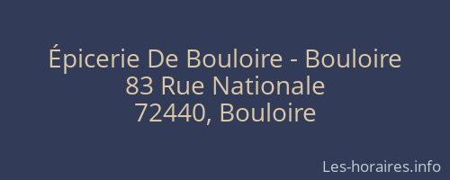 Épicerie De Bouloire - Bouloire