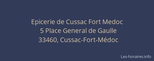 Epicerie de Cussac Fort Medoc