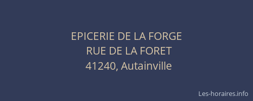 EPICERIE DE LA FORGE