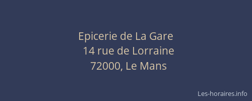 Epicerie de La Gare