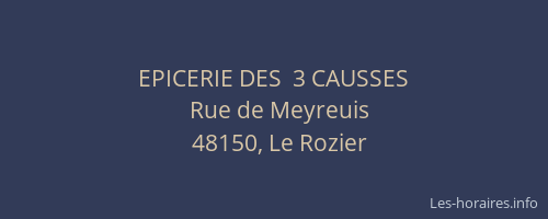 EPICERIE DES  3 CAUSSES