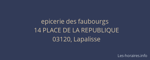 epicerie des faubourgs