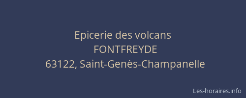Epicerie des volcans