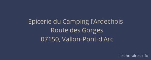 Epicerie du Camping l'Ardechois