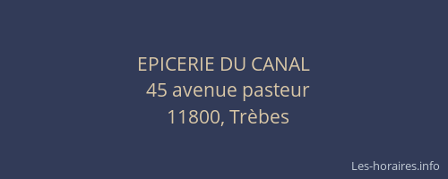 EPICERIE DU CANAL