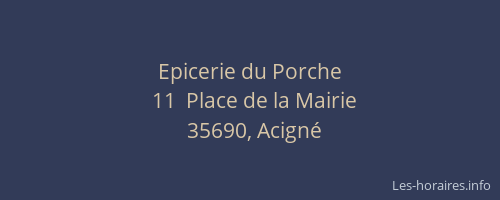 Epicerie du Porche