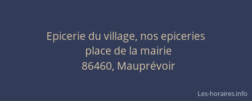 Epicerie du village, nos epiceries