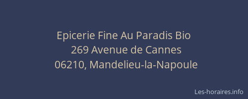 Epicerie Fine Au Paradis Bio