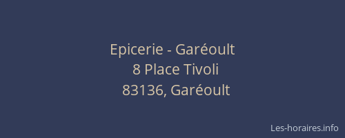 Epicerie - Garéoult