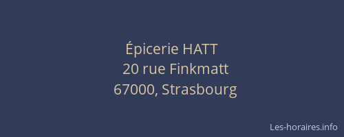Épicerie HATT
