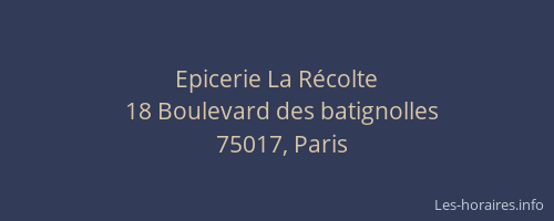 Epicerie La Récolte