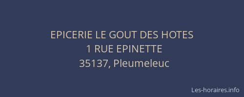 EPICERIE LE GOUT DES HOTES