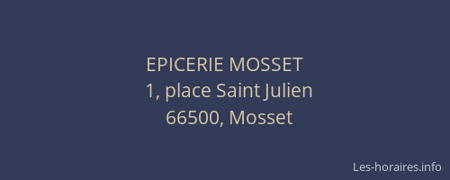 EPICERIE MOSSET