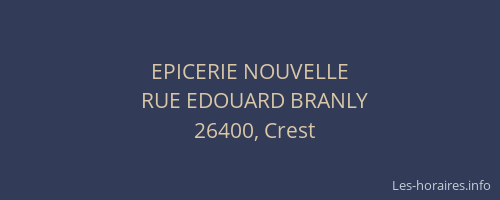 EPICERIE NOUVELLE