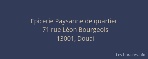 Epicerie Paysanne de quartier