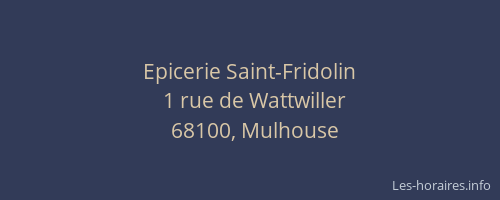 Epicerie Saint-Fridolin