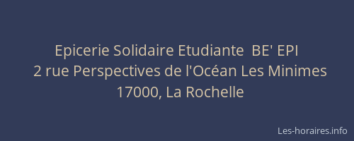 Epicerie Solidaire Etudiante  BE' EPI