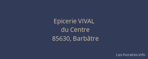 Epicerie VIVAL