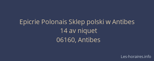 Epicrie Polonais Sklep polski w Antibes