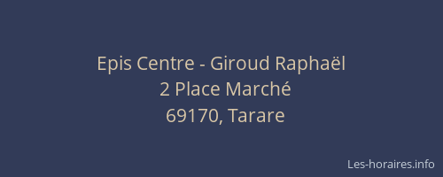 Epis Centre - Giroud Raphaël