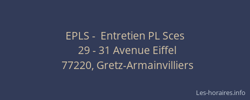 EPLS -  Entretien PL Sces
