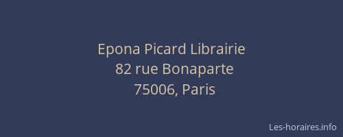 Epona Picard Librairie