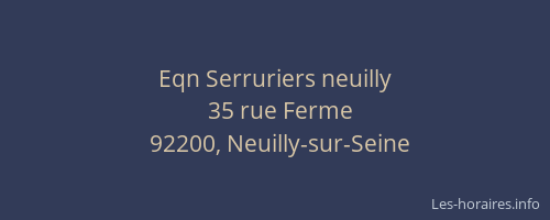 Eqn Serruriers neuilly