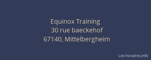 Equinox Training