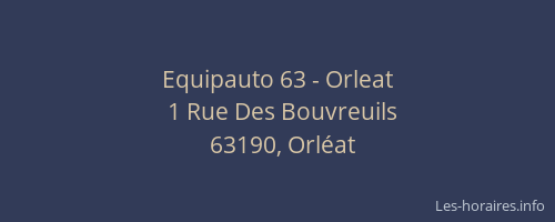 Equipauto 63 - Orleat