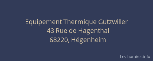 Equipement Thermique Gutzwiller