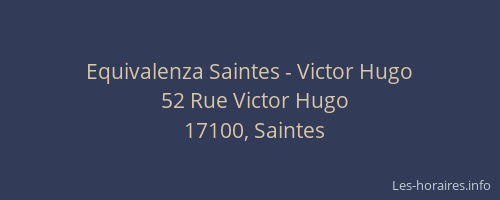 Equivalenza Saintes - Victor Hugo