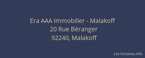 Era AAA Immobilier - Malakoff