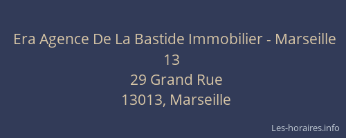 Era Agence De La Bastide Immobilier - Marseille 13