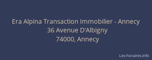 Era Alpina Transaction Immobilier - Annecy