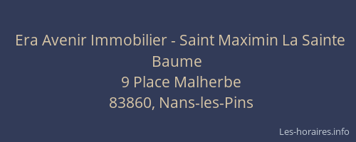 Era Avenir Immobilier - Saint Maximin La Sainte Baume