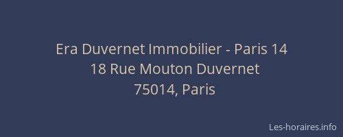 Era Duvernet Immobilier - Paris 14