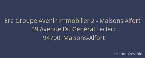 Era Groupe Avenir Immobilier 2 - Maisons Alfort