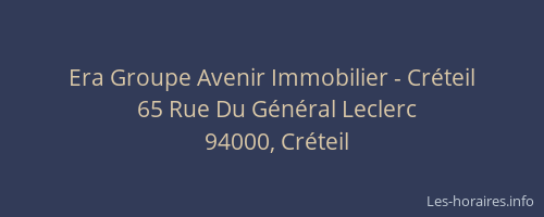 Era Groupe Avenir Immobilier - Cr&eacute;teil