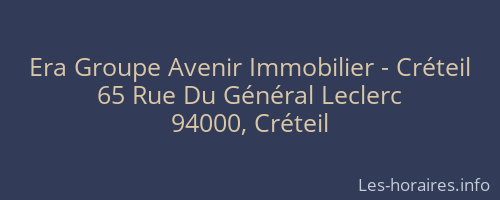 Era Groupe Avenir Immobilier - Créteil