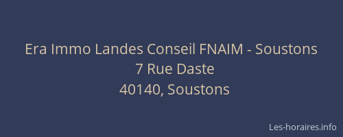 Era Immo Landes Conseil FNAIM - Soustons