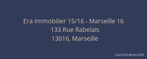 Era Immobilier 15/16 - Marseille 16