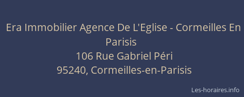 Era Immobilier Agence De L'Eglise - Cormeilles En Parisis