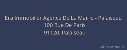 Era Immobilier Agence De La Mairie - Palaiseau