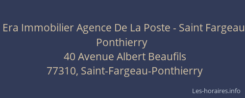Era Immobilier Agence De La Poste - Saint Fargeau Ponthierry