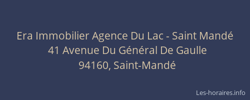 Era Immobilier Agence Du Lac - Saint Mand&eacute;