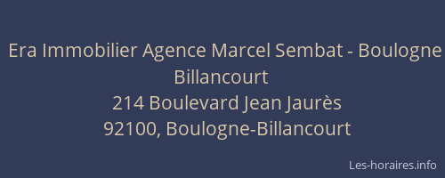 Era Immobilier Agence Marcel Sembat - Boulogne Billancourt