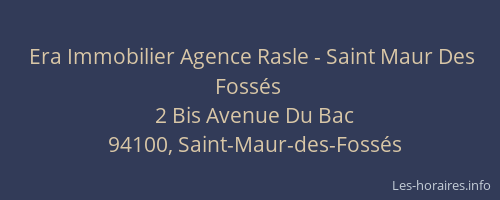 Era Immobilier Agence Rasle - Saint Maur Des Foss&eacute;s